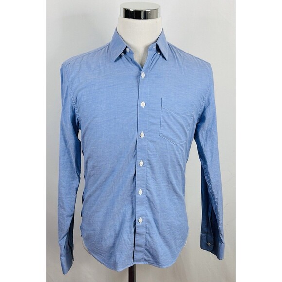 Bonobos Small Slim Fit Oxford Cloth Shirt Blue 100% Cotton Button Front Casual - Picture 2 of 5